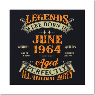 59th Birthday Gift Legends Born In June 1964 59 Years Old Posters and Art